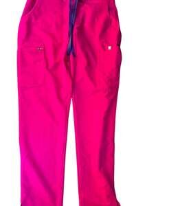 Figs yola scrub pants vibrant pink size small